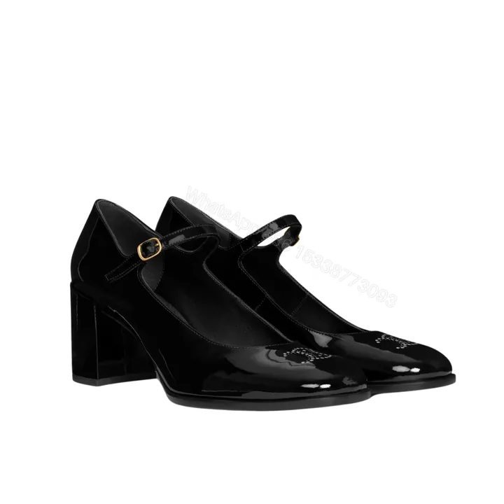 View 1 of CELINE LILY PERFORATED TRIOMPHE BABIES IN PATENT BLACK 360314582C 38NO
