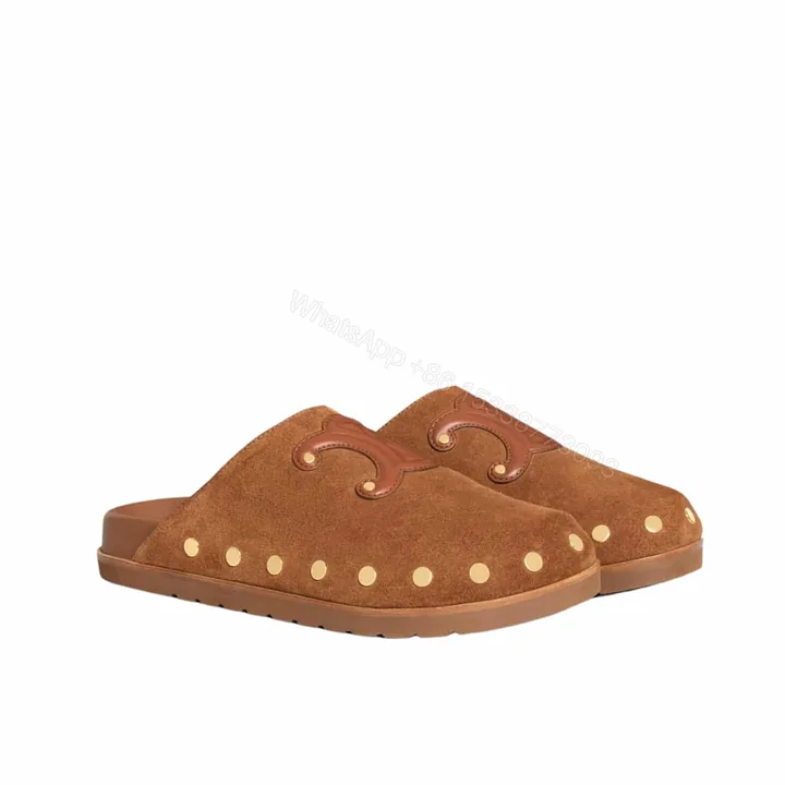 View 1 of CELINE PITEA CLOG IN SUEDE COGNAC 363013954C 18NC