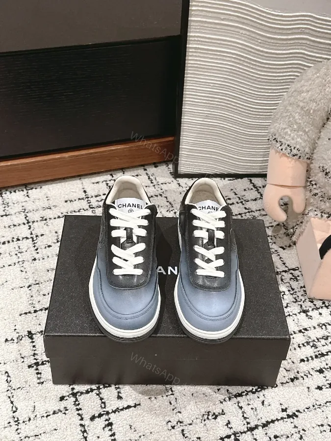View 1 of Gradient Leather Sneakers: Urbane Comfort, Polished Detail