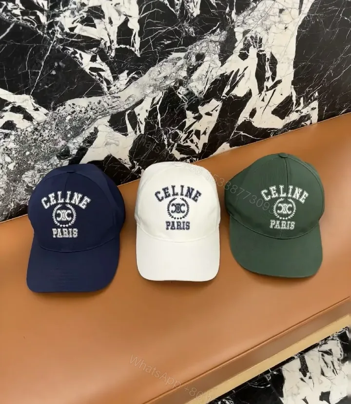 View 1 of Navy Cotton-Blend Structured Cap with Crest Embroidery