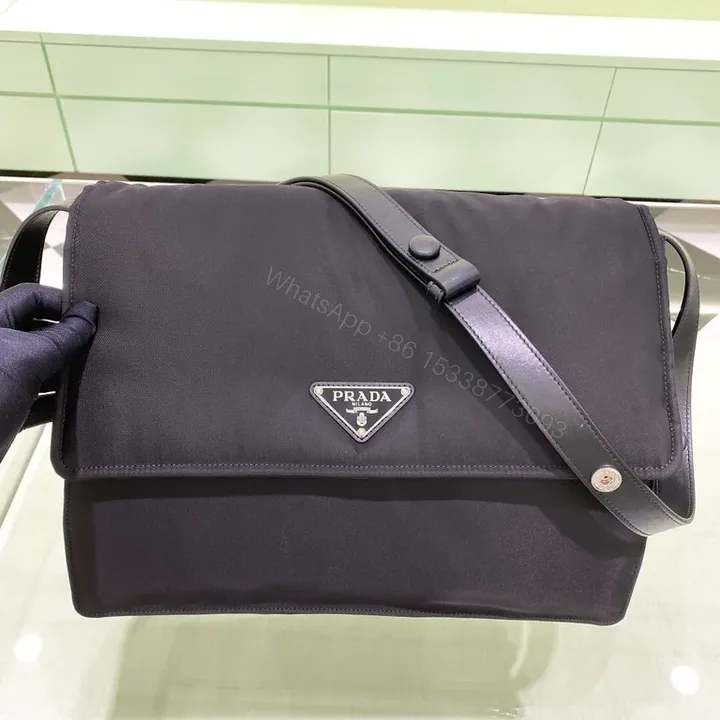 View 1 of Black Crossbody Bag - Prada-Style, Water-Resistant, Minimalist Luxury