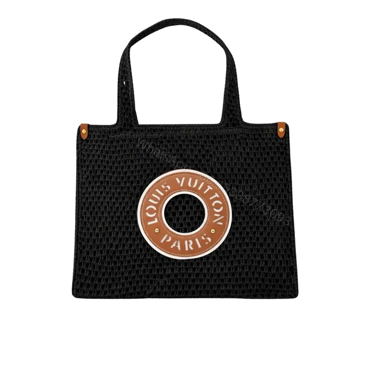 View 1 of Louis Vuitton Onthego MM Raffia Black 37Cm