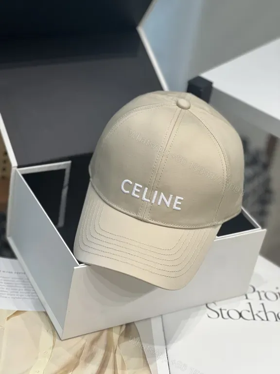View 1 of Celine Beige Leather Cap: Subtle Branding, Everyday Luxe