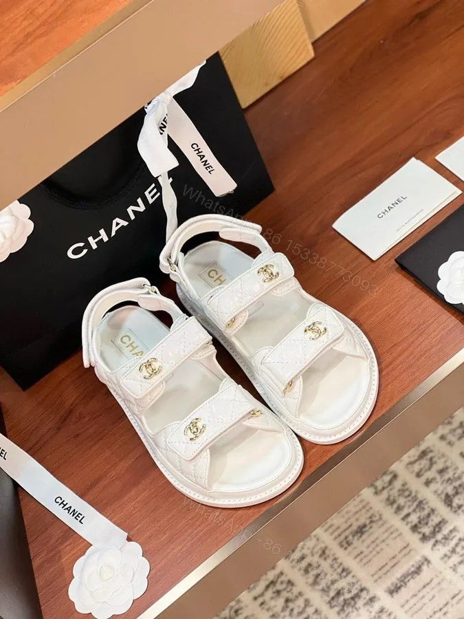 View 1 of Chanel White Dad Sandals