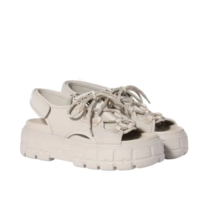 View 1 of MIUMIU CHUNKY NEOPRENE SANDALS CHALK 5X418E 30K F0354 F 050