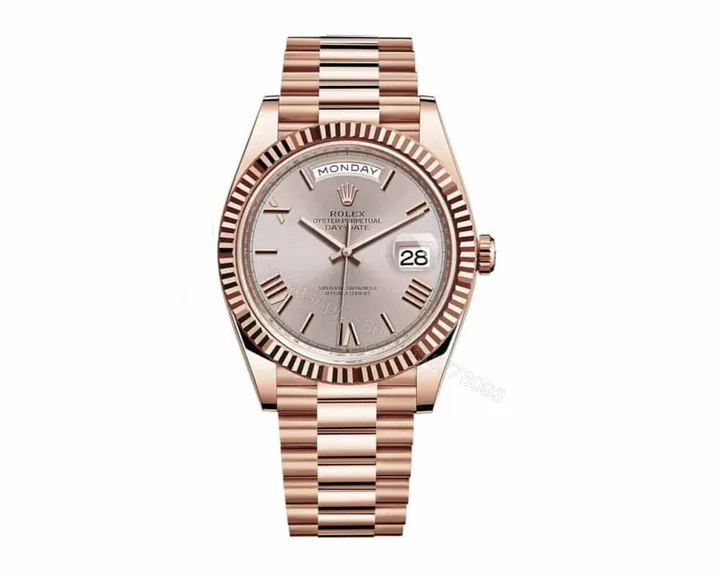 View 1 of Rolex Day-Date 228235 AR Super Clone : 40mm Rose Gold Wrapped Rhodium Dial President with Caliber 3255