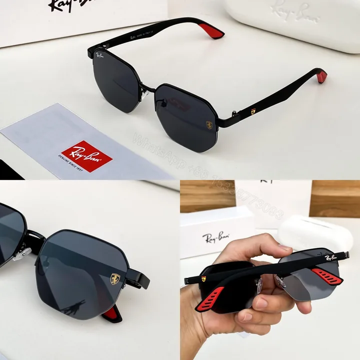 View 1 of Ray-Ban Sunglasses Black-Green Metal Frame