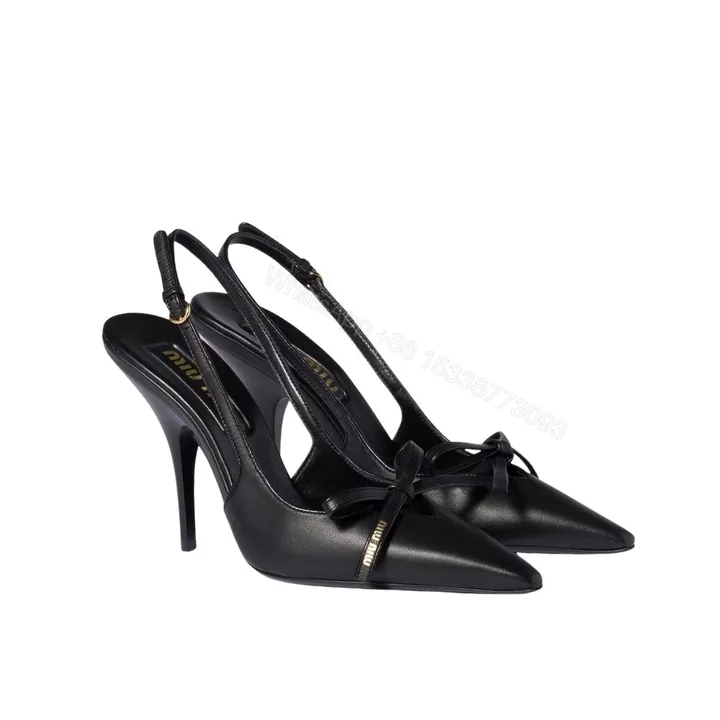 View 1 of Miu Miu Slingback Pumps With Bow Black