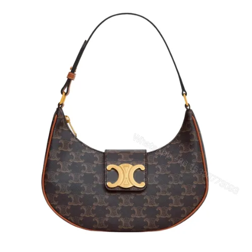 View 1 of CELINE AVA TRIOMPHE SOFT BAG IN CANVAS AND CALFSKIN TAN