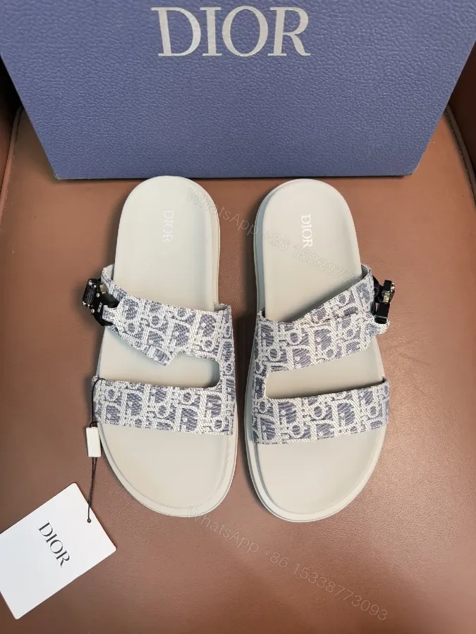 View 1 of Chic Monogram Sandals with Adjustable Straps - Luxury Casual Footwear