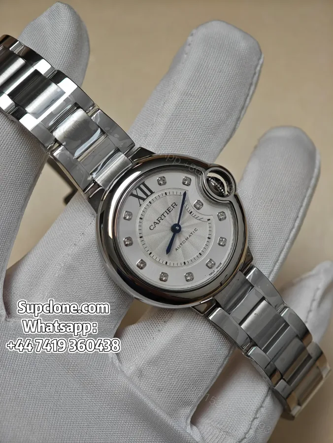 View 1 of Cartier Ballon Bleu 28mm WE902073 Super Clone Silver Plated Dial