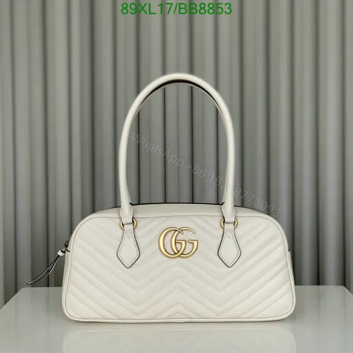 View 1 of Gucci Faux GG Marmont White Top Handle Bag BB8853