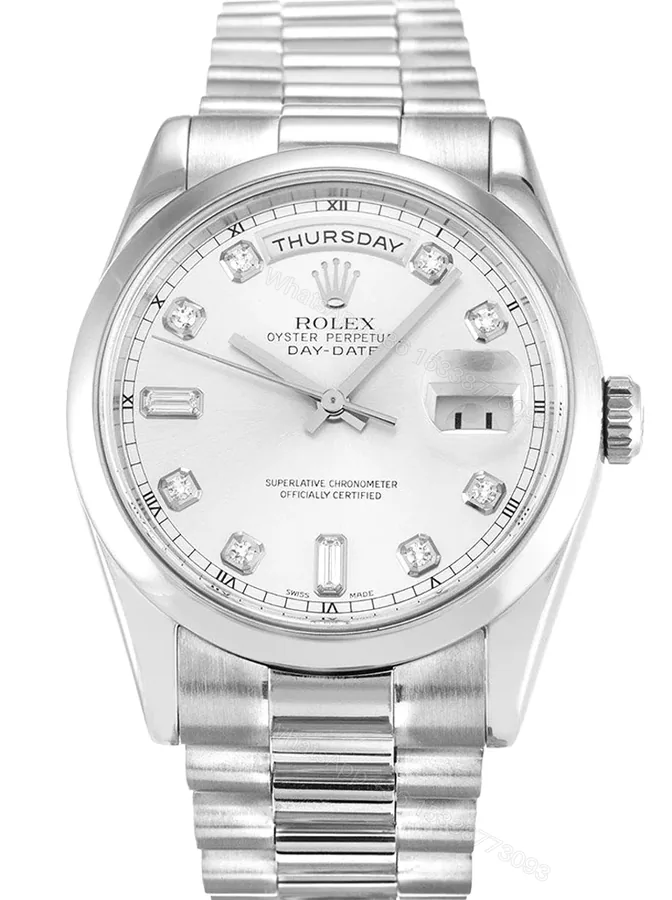 View 1 of Replica Rolex Day-Date Silver Dial 118209 36 mm