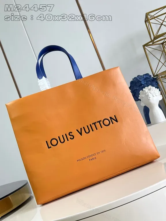 View 1 of Blue Leather-Style Luxe Tote: Modern, Durable, Everyday Statement