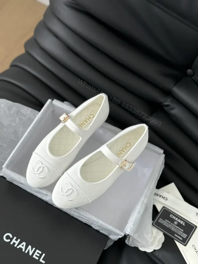 View 1 of Textured Mary Jane Flats - Premium, Everyday Luxe, White