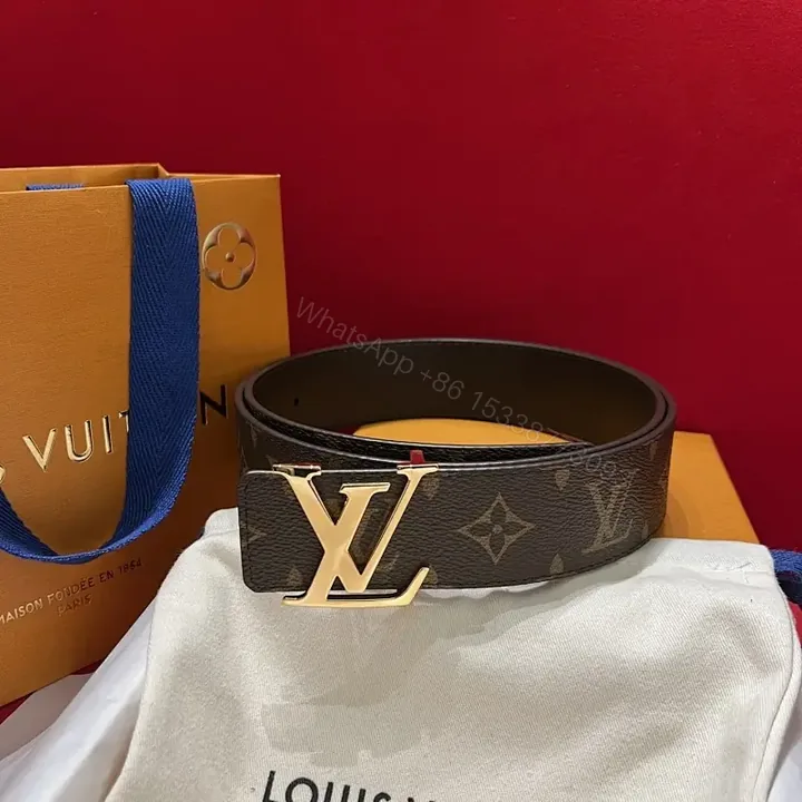 View 1 of Brown Canvas Belt with Gold Hardware – Modern Lux Design