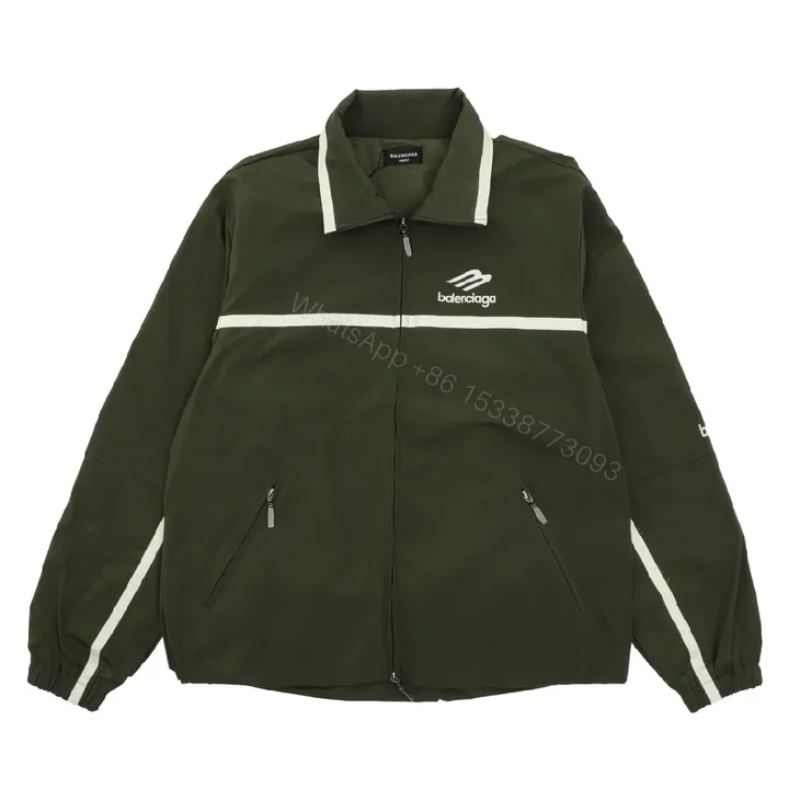 View 1 of Olive Pave Coach Jacket: Subtle Stride, Bold Presence