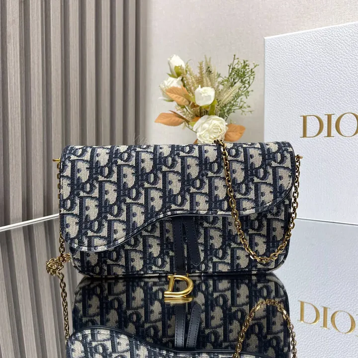 View 1 of Dior Medium Saddle Pouch with Chain