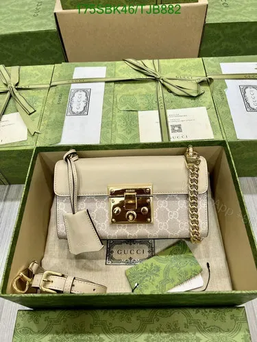 View 1 of Gucci Padlock GG Supreme Canvas Small Shoulder Bag in White – BV517