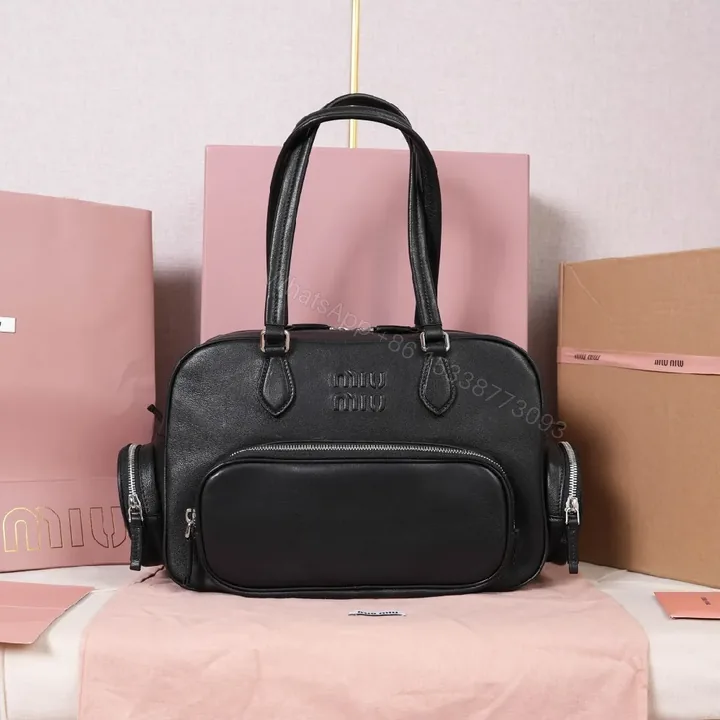 View 1 of Compact Black Leather Satchel: Sophisticated Everyday Carrier