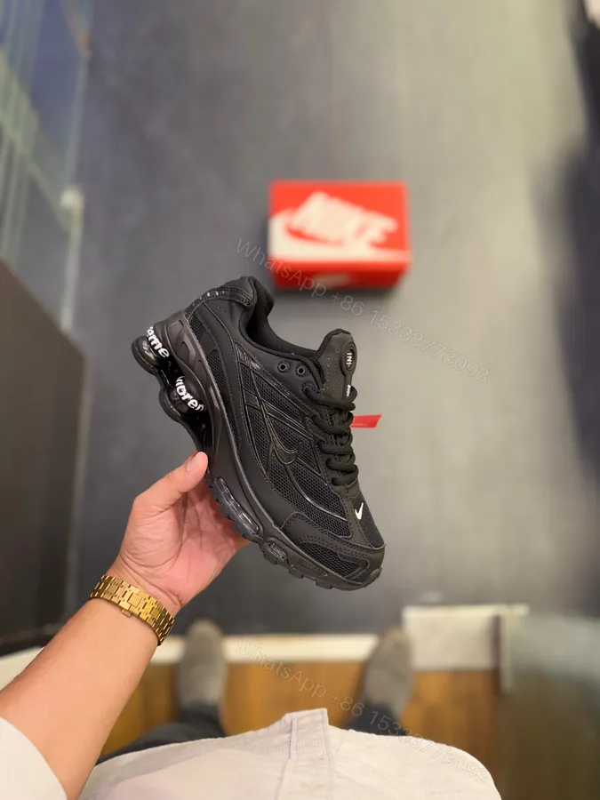 View 1 of FIRST COPY NIKE SHOX 2025 BLACK WHITE SUPREME