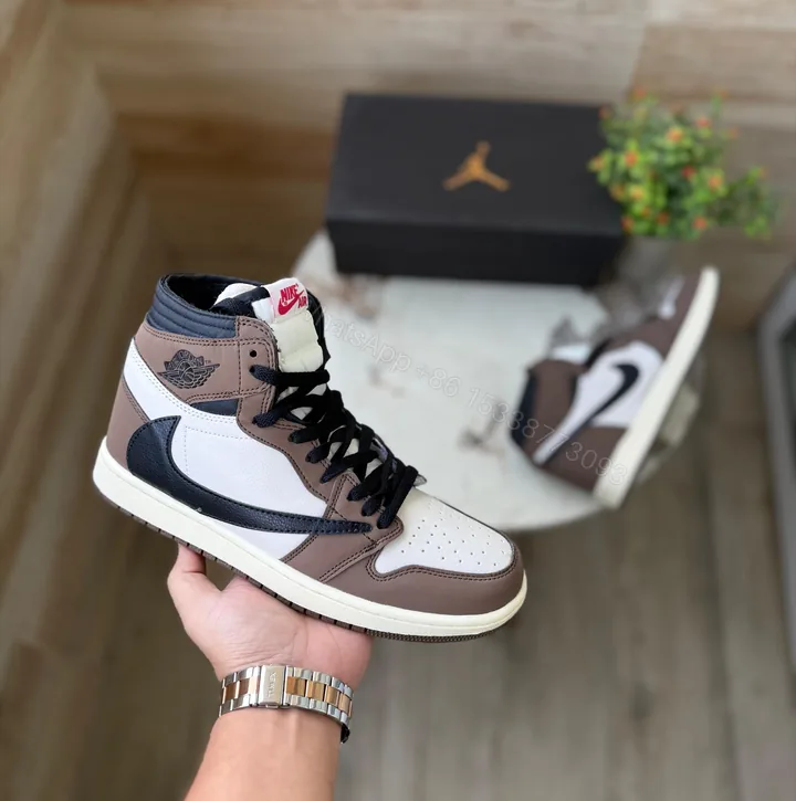 View 1 of BUY FIRST COPY AIR JORDAN 1 HIGH TRAVIS SCOTT MOCHA SHOES
