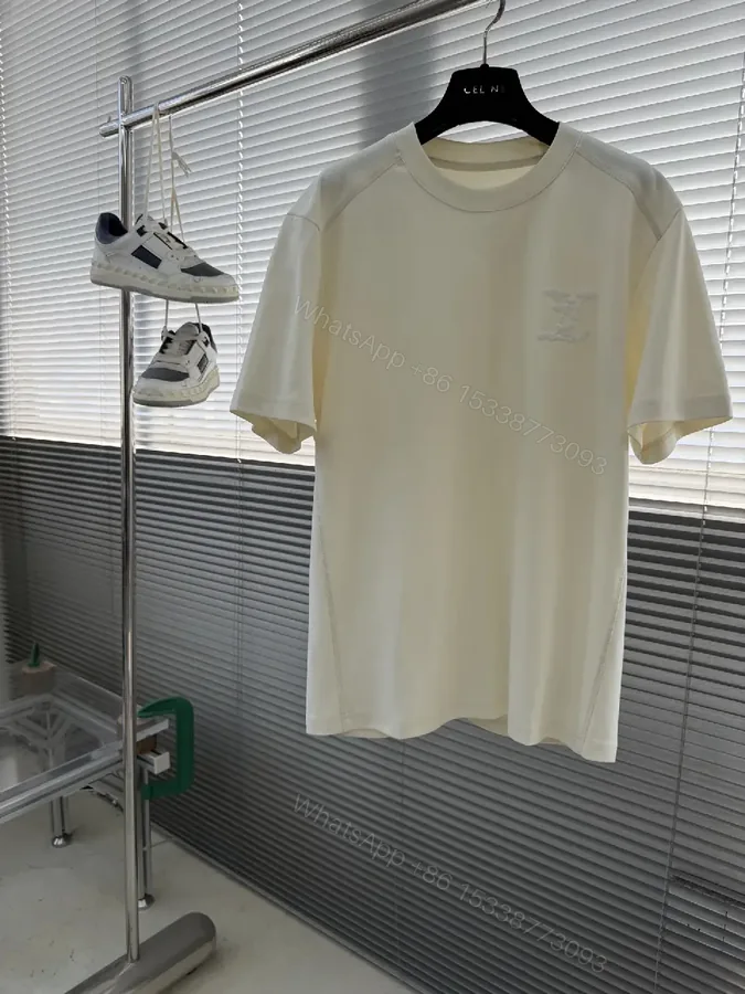 View 1 of Off-White Embroidered Crew Neck Tee: Minimalist Luxury