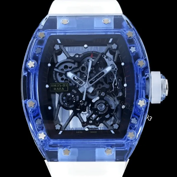 View 1 of Richard Mille 35-01 Blue White Rubber Bracelet Super Clone
