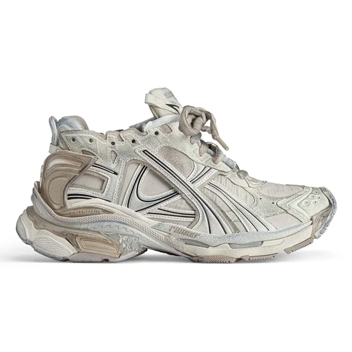 View 1 of BALENCIAGA RUNNER SNEAKER IN BEIGE NYLON AND SUEDE-LIKE FABRIC – BB267