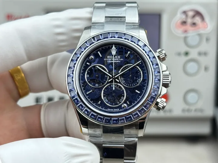 View 1 of Blue Diamond Daytona Chronograph Watch 40mm Oyster DAY-BLUE-DIAMOND-40MM-OYSTER