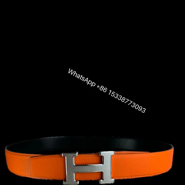 View 1 of HERMES BELT TOGO SWIFT SILOUIS VUITTONER BUCKLE ORANGE 38MM