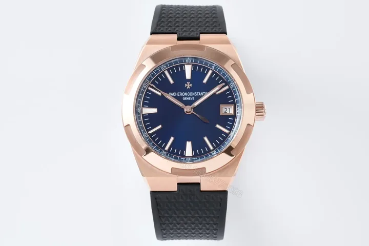 View 1 of Vacheron Constantin Overseas 4500V Series – Rose Gold Case, Blue Dial, Black Rubber Strap, 41MM Luxury Steel Watch