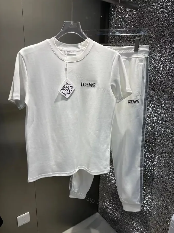 View 1 of Minimalist Monochrome Set: White Cotton T-Shirt + Joggers