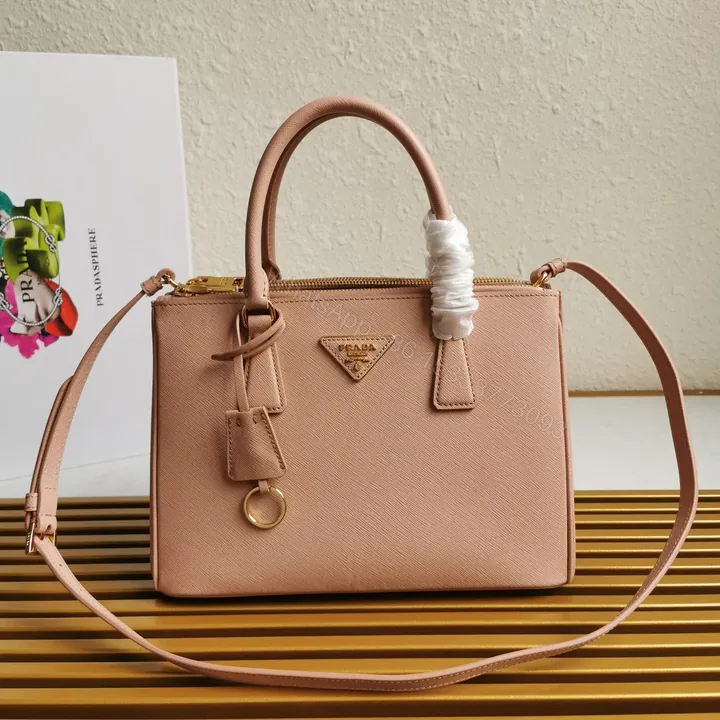 View 1 of MEDIUM GALLERIA 28 BEIGE SAFFIANO LEATHER