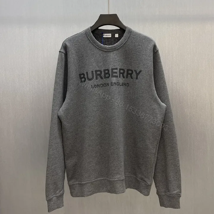 View 1 of Gray fleece crewneck - London logo luxury sweatshirt