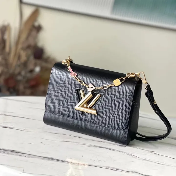 View 1 of Louis Vuitton LV Twist Mini Like Auth Lock Gold Handbags 23x17x9.5cm