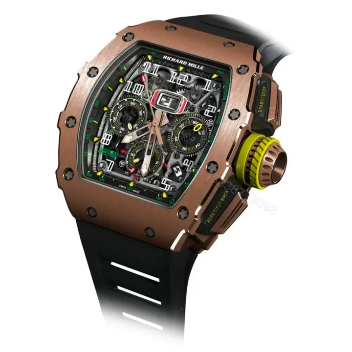 View 1 of Richard Mille Swiss Made Clone RM 11-03 Flyback Chronograph Full Rose Gold