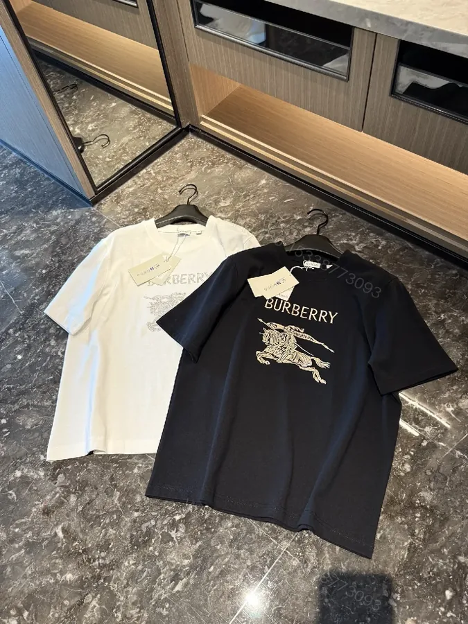 View 1 of Burberry-Inspired Graphic Tee: Luxe Casual Crest Tee
