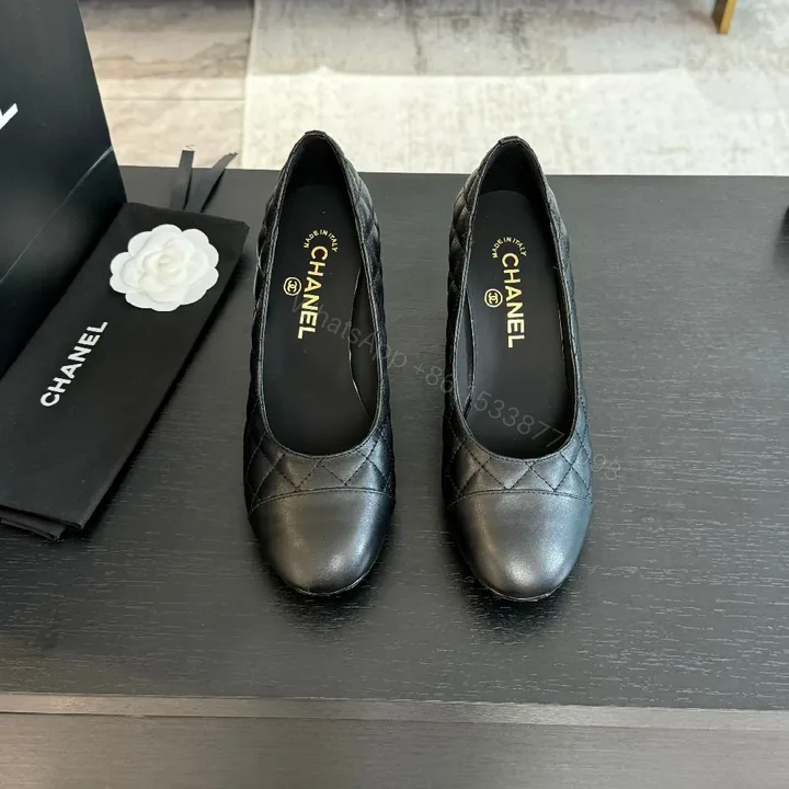 View 1 of Quilted Leather Pumps — City-Ready Comfort, Almond Toe