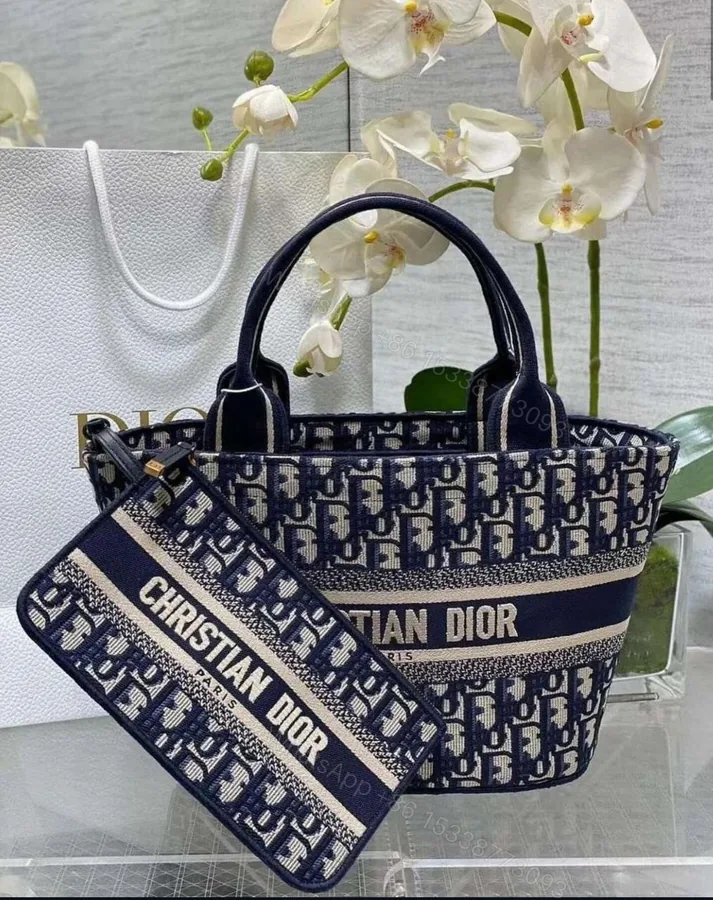 View 1 of Christian Dior Hat Basket Bag Butterfly Bandana Embroidery