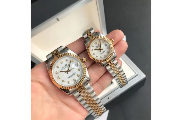 View 1 of Replica Rolex Datejust RG/SS Jub White/Dial 36/28 mm