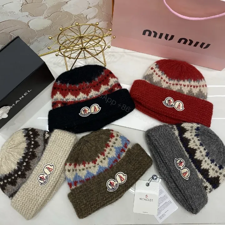 View 1 of Bold Knitted Beanie: Luxe Color-Block Winter Staples
