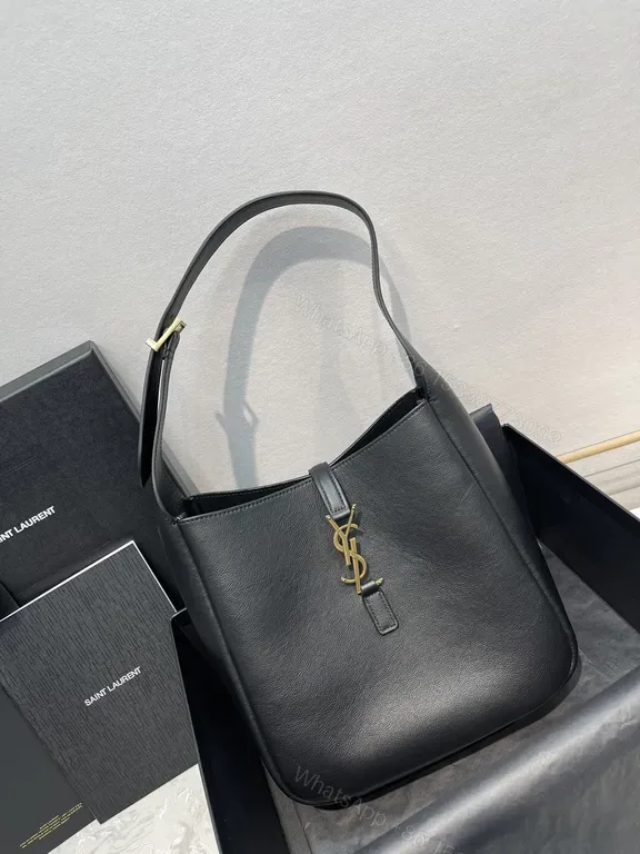 View 1 of Elegant Leather Tote with YSL Hardware: Everyday Luxury Tote