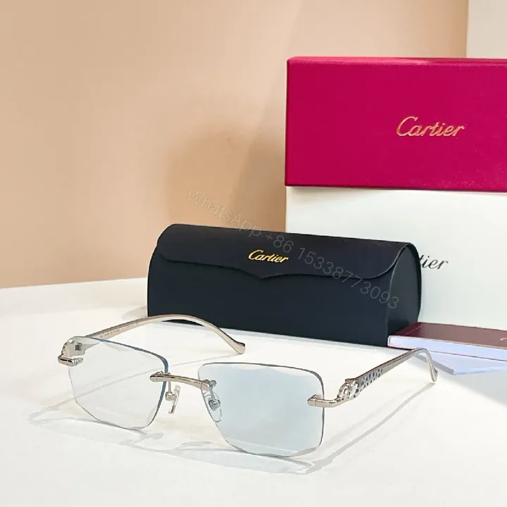 View 1 of Minimalist Rimless Sunglasses with Subtle Metal Accents