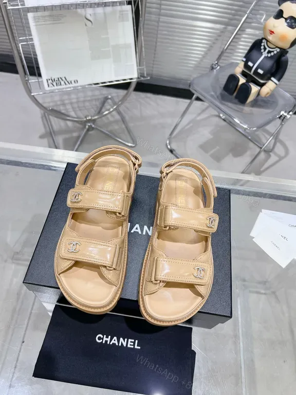 View 1 of Beige Chanel-Style Sandals: Everyday Luxe, All-Day Comfort