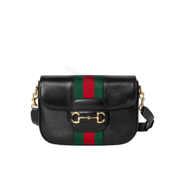 View 1 of Gucci Horsebit 1955 Small Shoulder Bag Black Leather 21cm