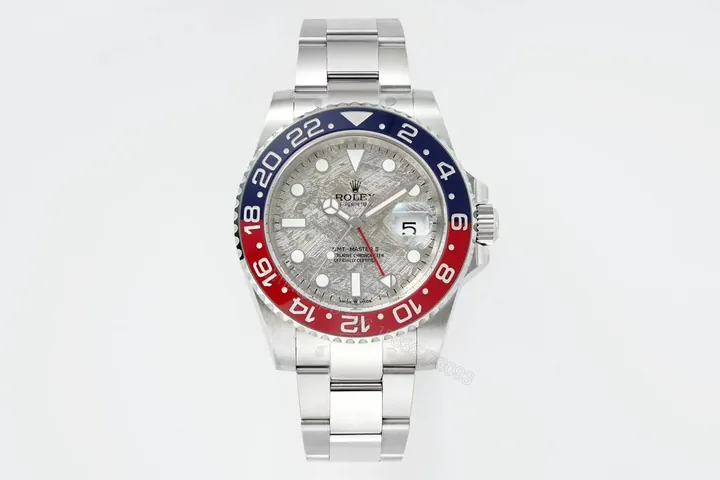 View 1 of Clean Factory EWE V5 GMT Watch – Silver, Red/Blue Bezel