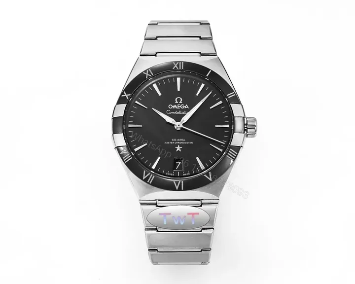 View 1 of Omega Constellation Star Series 5th Generation Ceramic Bezel Watch Black Dial 41MM Stainless Steel Case 8900/8901 Co-Axial Movement