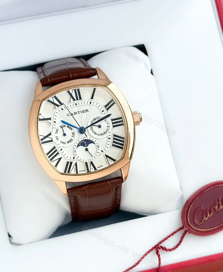 View 1 of Cartier Super Slim 42MM White Dial Chronograph Quartz