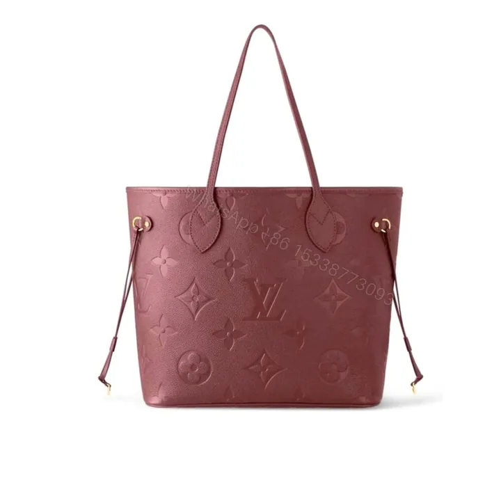View 1 of Louis Vuitton Neverfull MM Monogram Empreinte Bag Wine Red 32Cm